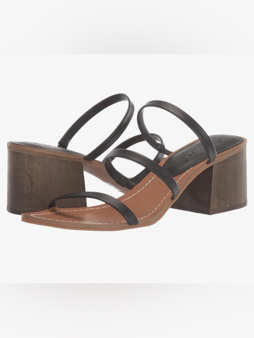 NWT-Splendid Black Multi-Strap Block Heel Sandals-Splendid Women's Meli